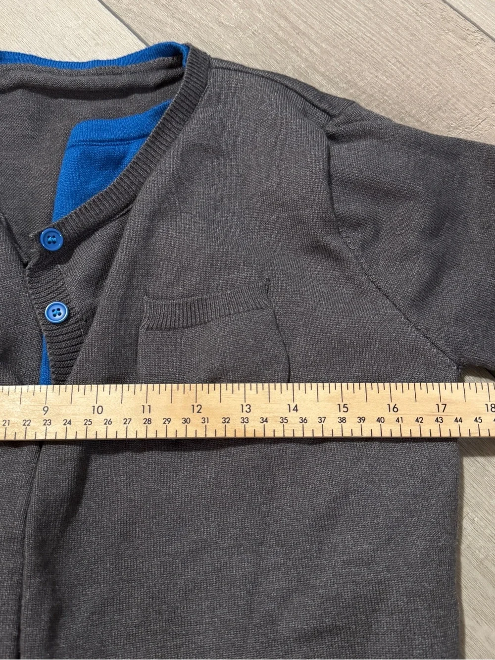 Womens Gray Double Layer Knit Cardigan Button Front Long Sleeve Sweater M Preepy - Picture 7 of 7